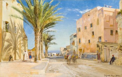 アルジェ、アルジェの午後-P.Mönstedによる絵画 作： Peder Monsted