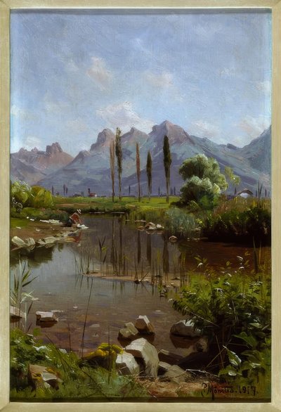 ジュネーブ湖のストリーム 作： Peder Monsted