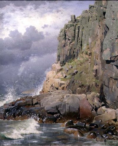 崖のある海岸線の風景 作： Peder Monsted