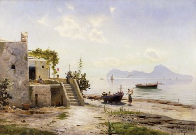 ソレントからカプリに向かって 作： Peder Monsted