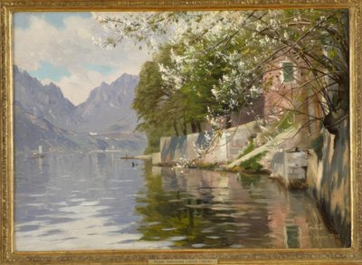 ルガーノ湖の春の日 作： Peder Monsted