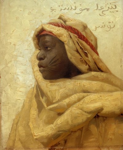 P.メンステッド、ヌビア人の肖像 作： Peder Monsted