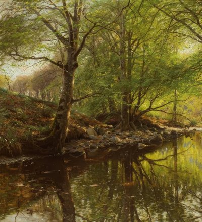 春のP.Mönsted、ヴァルトバッハ 作： Peder Monsted