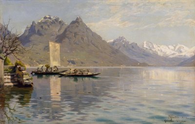 ルガーノ湖のサンシャイン 作： Peder Monsted