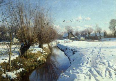 ストリームで晴れた冬の日 作： Peder Monsted