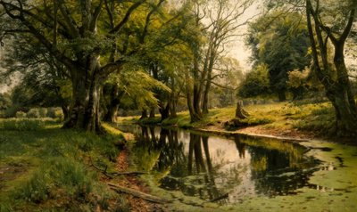 森の中の静かな水 作： Peder Monsted