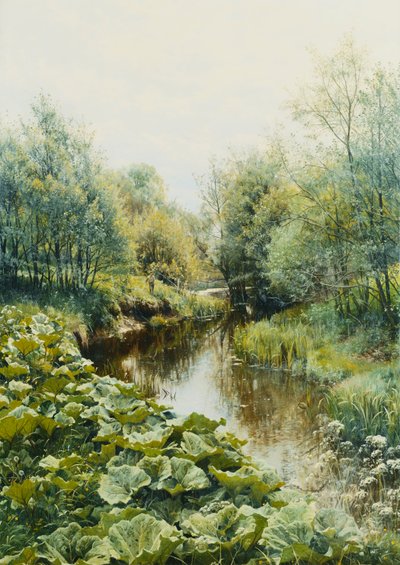 ストリームでの夏。アエンの夏の日 作： Peder Monsted