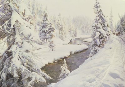 冬の風景、サンモリッツ 作： Peder Monsted