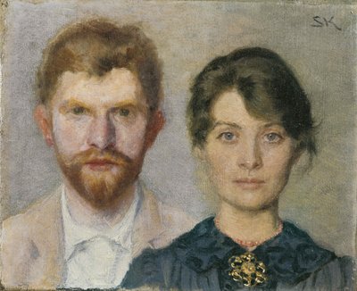 マリーとペーダーの二人の肖像、セヴェリン・クロイヤー、1890年。 作： Peder Severin Krøyer