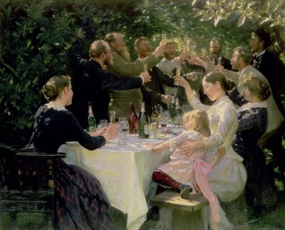 ヒップヒップハー！スカーゲンでのアーティストパーティー、1888 作： Peder Severin Krøyer
