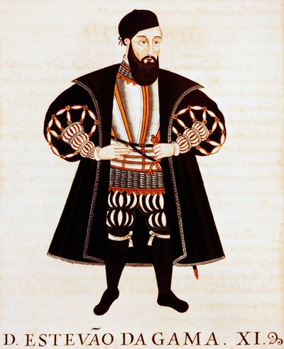 エステバオ・ダ・ガマ（1505年頃～1576年）、『インドのヴィゾ-レイズのトラタドまたはエピロゴ』の細密画 作： Pedro Barretto de Resende