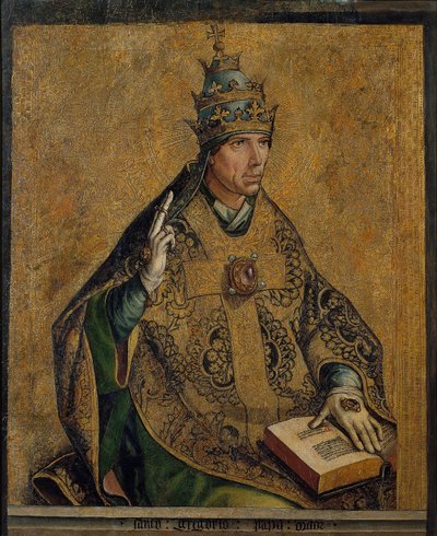 le Pape Gregoire Ier le Grand - Saint Gregory the Great - Berruguete、Pedro (1450-1503) - c. 1495 - 木に油彩 - 85.5x70 - Museu Nacional d