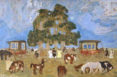 道中での出会い 作： Pedro Figari