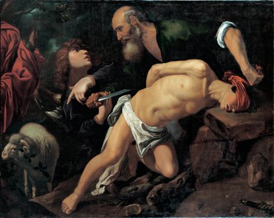 イサクの犠牲-ペドロ・オレンテ（1588-1645）による絵画、キャンバスに油彩、1615年頃 作： Pedro Orrente