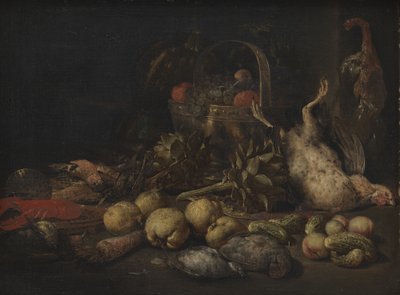 果物と鳥のある静物 作： Peeter Gijsels