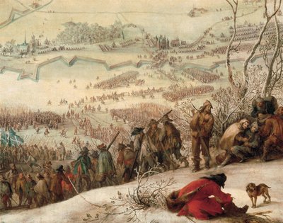 1641年、スペイン軍による百合の花のアイレ（北パ・ド・カレー県のアイレ・シュル・ラ・リス）の包囲。詳細。ピーター・スナイアス（1592-1667）による絵画。1653. 作： Peeter Snayers