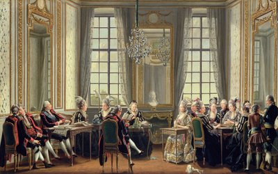 ドロットニングホルム宮殿での会話、1779 作： Pehr Hilleström