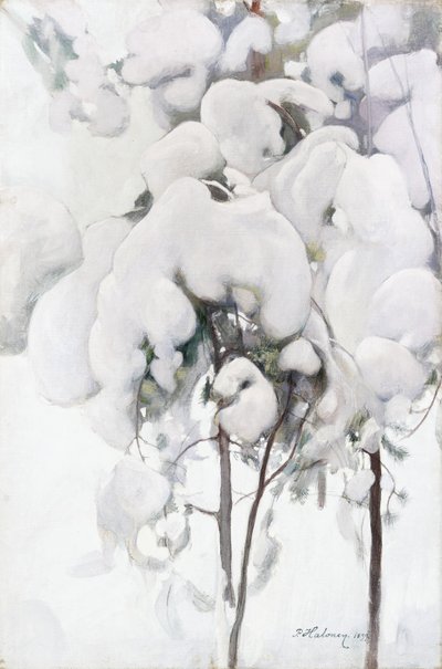 雪に覆われた松の苗木 作： Pekka Halonen