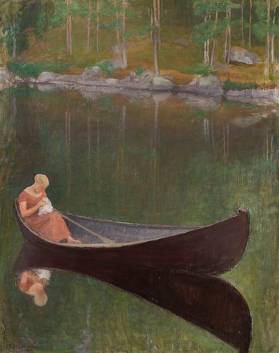 ボートに乗った女性、1924年。 作： Pekka Halonen