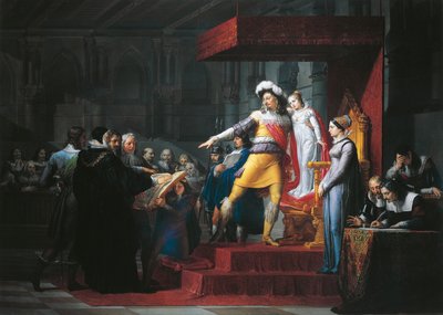 娘のクリスティーナに忠誠の誓いを立てるグスタフス2世アドルフス・ヴァーサ、ペラギウス・ペラギ（1775-1860）作、油彩・キャンバス 作： Pelagio Palagi
