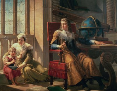 アイザック・ニュートン（1642-1727）による光の屈折の発見 作： Pelagio Palagi