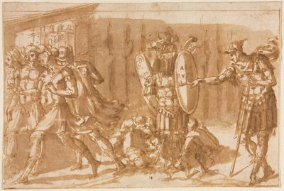 トロフィーを持つ勝利兵士、1550年代。 作： Pellegrino Tibaldi
