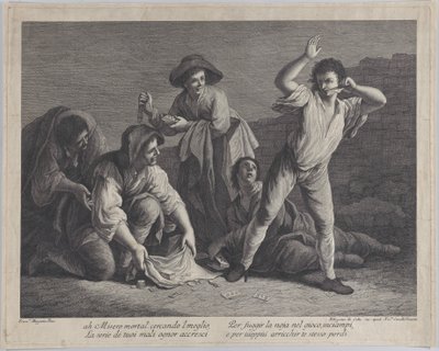 ギャンブルをしている人々のグループ, 1770-1800., 1770-1800. 作： Pellegrino dal Colle