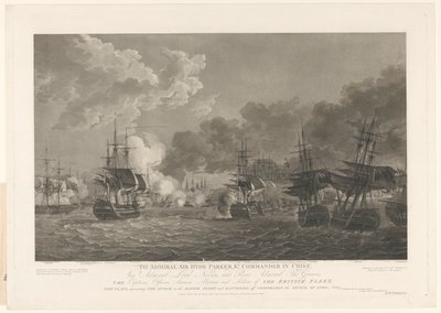 コペンハーゲンの戦いの眺め、1801 年 作： Peltro William Tomkins