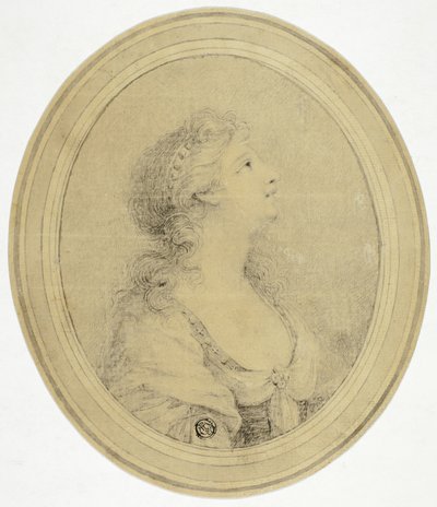 横顔の女性の半身像、右向き 作： Peltro William Tomkins