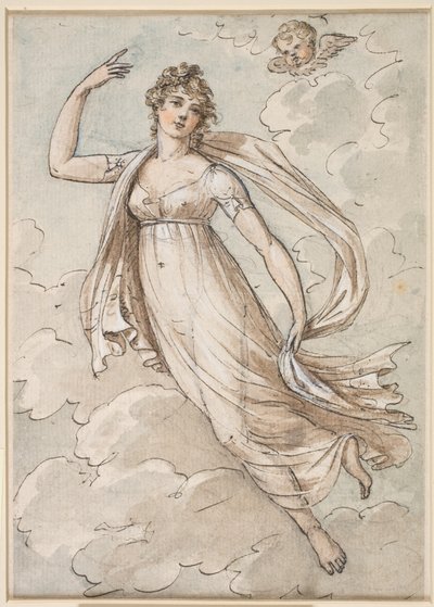 天使に見られた空に浮かぶ女性 作： Peltro William Tomkins