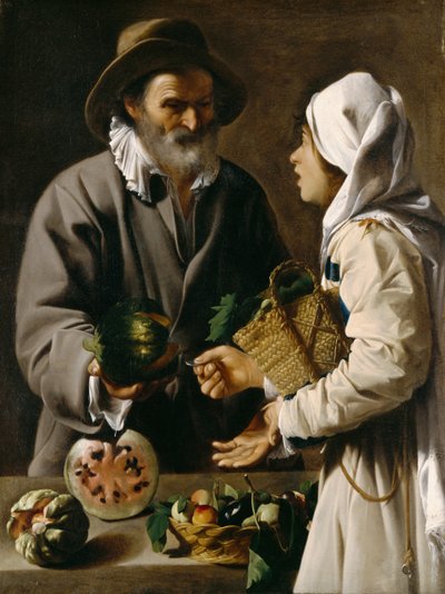 果物売り、1615-20年頃 作： Pensionante de Saraceni