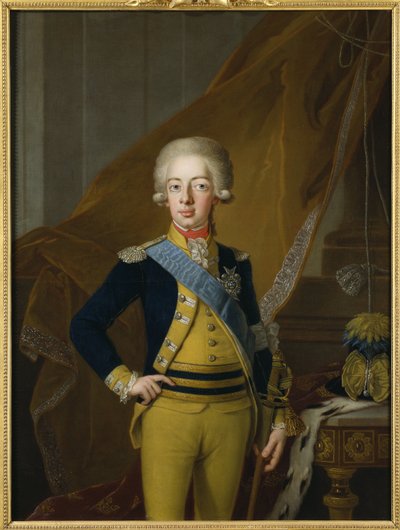 Gustave IV Adolphe de Suede - Krafft, Per, the Elder（1724-1793）によるスウェーデンのグスタフ4世アドルフ（1778-1837）の肖像。油彩・キャンバス 作： Per Krafft