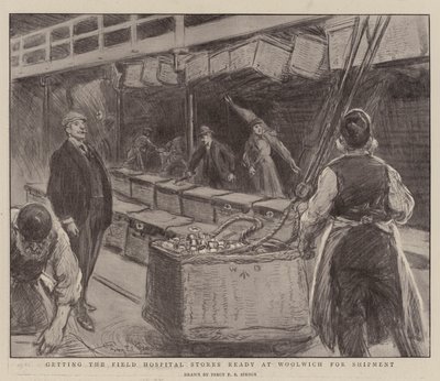 Woolwichでの輸送のための病院病院の準備 作： Percy F.S. Spence