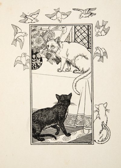 A Singular Interposition, from A Hundred Anecdotes of Animals, pub.1924年に出版されたもので、彫刻です。 作： Percy J. Billingshurst