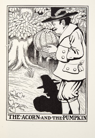 ドングリと寓話、パブからのドングリとカボチャ。 1905 作： Percy J. Billingshurst