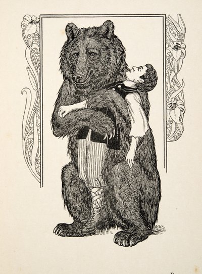 クマと子供、動物の百の逸話、パブから。 1924 作： Percy J. Billingshurst