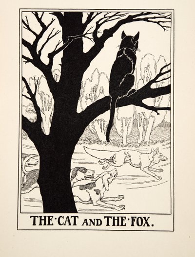 イソップ寓話集』より「猫と狐」（1903年刊）（彫刻 作： Percy J. Billingshurst