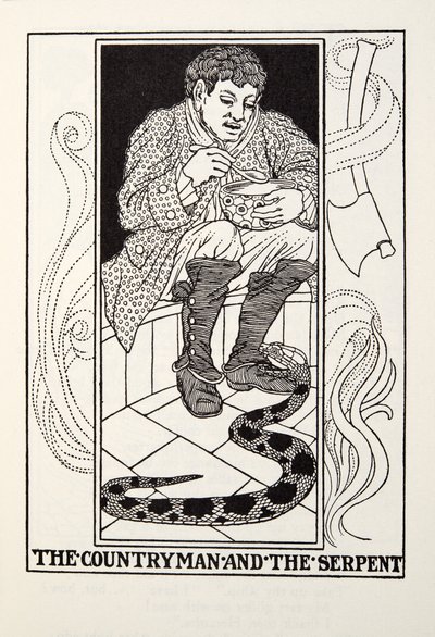 Fontaine Fablesのパブ、カントリーマンとサーペント。 1905 作： Percy J. Billingshurst
