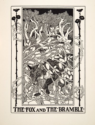 フォックスとブランブル、イソップの百寓話、pub.1903 作： Percy J. Billingshurst
