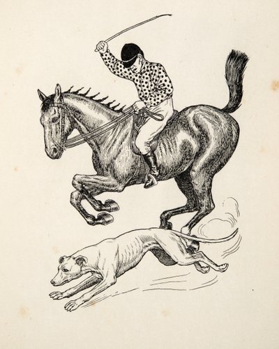百匹の動物の逸話、パブからの馬とグレイハウンド。 1924 作： Percy J. Billingshurst