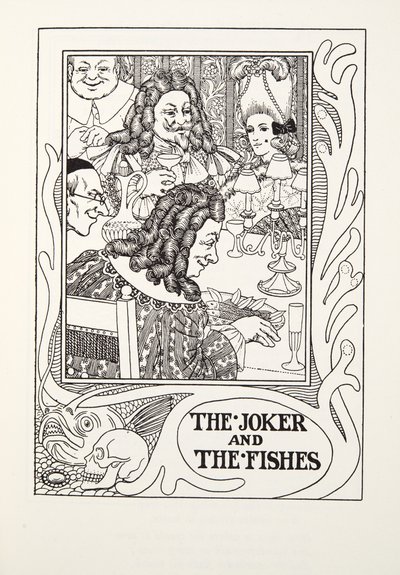 ジョーカーと魚たち」（フォンテーヌ寓話集より）、pub.1905年（彫刻）。 作： Percy J. Billingshurst