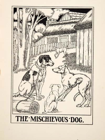 イソップ寓話集』より「いたずら犬」（1903年刊）。 作： Percy J. Billingshurst