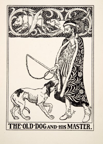 オールドドッグと彼のマスター、イソップの百寓話、pub.1903 作： Percy J. Billingshurst