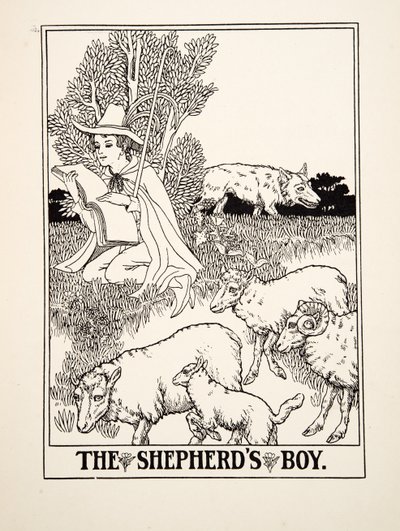 羊飼いの少年、イソップの百寓話、pub.1903 作： Percy J. Billingshurst