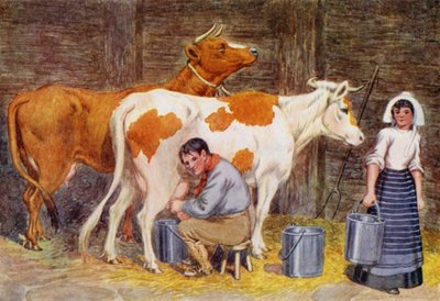 搾乳時間（カラーリソ） 作： Percy James Billinghurst