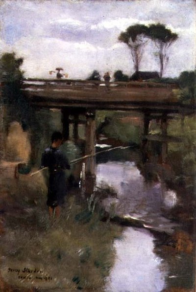 フィッシャーボーイ、東京、1891年5月（油彩・パネル） 作： Percy Sturdee