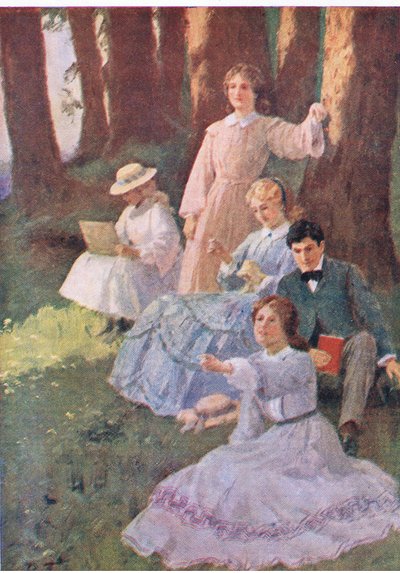 1940年頃、Associated Newspapers Limited発行のLittle Womenより、Joが指摘し、Laurieが調べる準備をした（カラーリソ） 作： Percy Tarrant