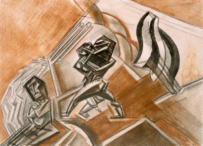 コンバット No.3、1914 年。 作： Percy Wyndham Lewis