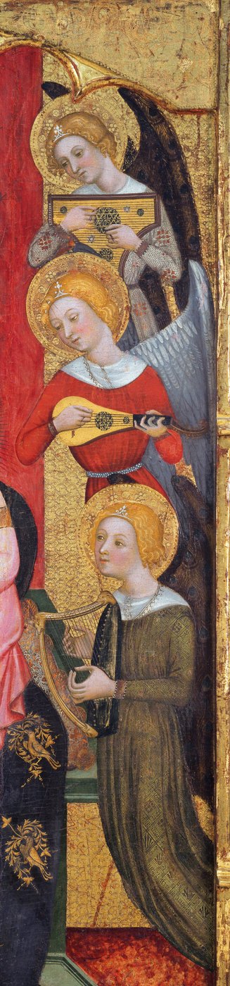 音楽の詳細を演奏する天使とマドンナ、1380年頃 作： Pere Serra