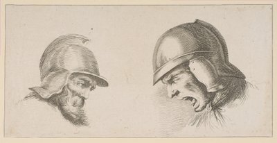 1641 年以降の老兵の 2 つの頭部。 作： Peregrine Lovell